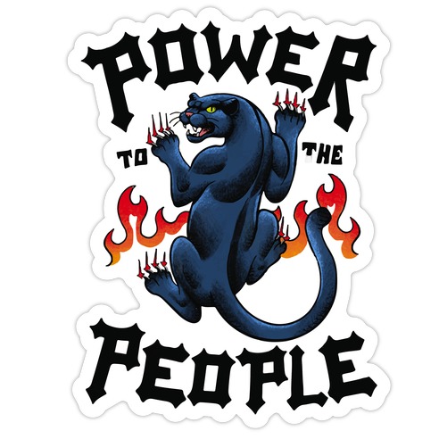 Power to the People Panther Die Cut Sticker