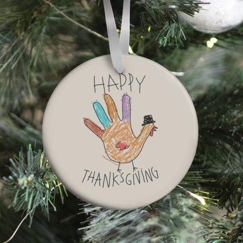 Happy Thanksgiving Hand Turkey Ornament