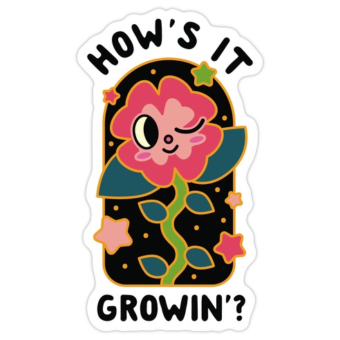 How's It Growin'? Waving Plant Friend Die Cut Sticker