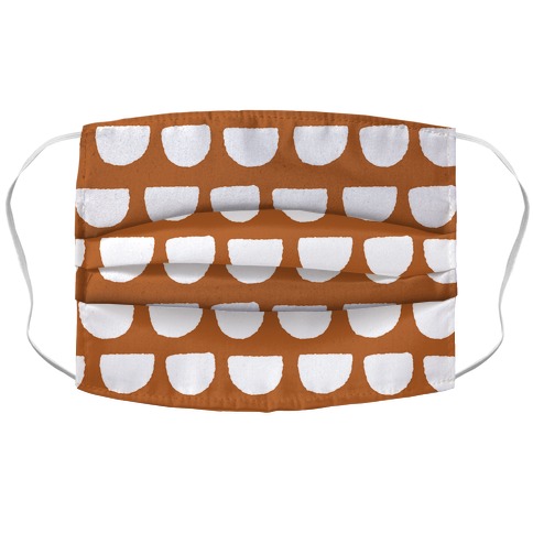 Simple Scallop Pattern Rust Orange Accordion Face Mask