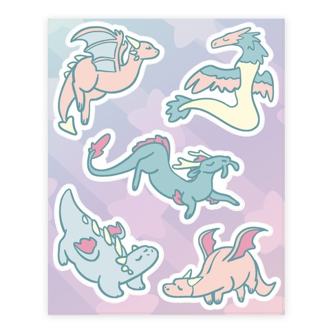 Dreamy Dragons Stickers and Decal Sheet