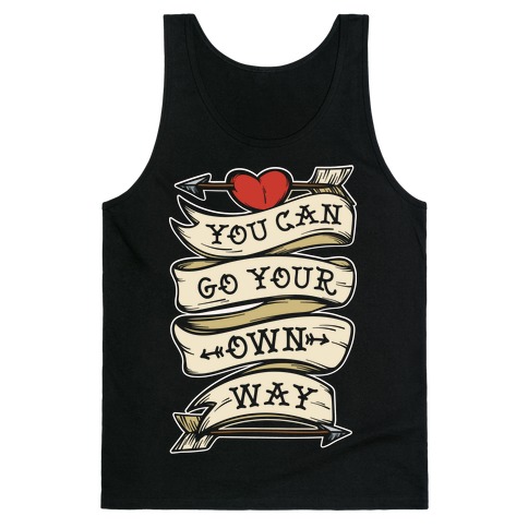 You Can Go Your Own Way Wanderlust White Print Tank Top