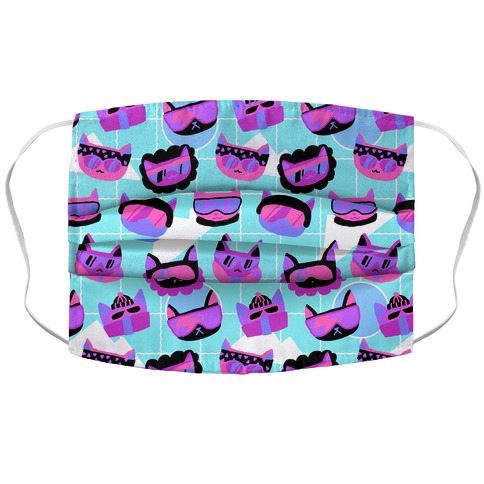 Gnarly Snowboard Cats Accordion Face Mask
