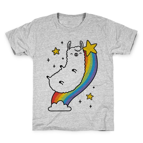 Llama On A Rainbow Kids T-Shirt