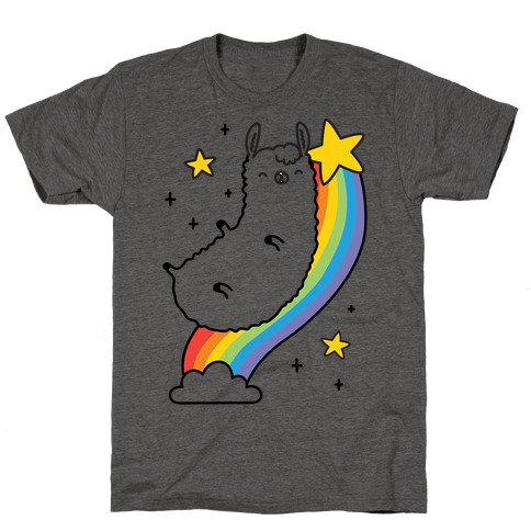Llama On A Rainbow T-Shirt