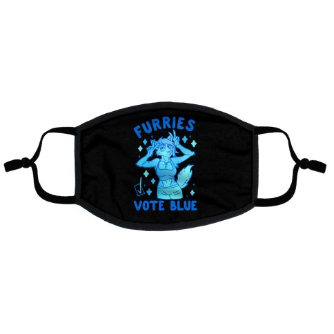 Furries Vote Blue Flat Face Mask
