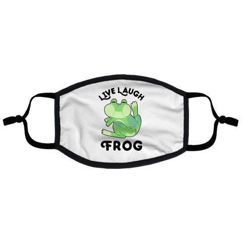 Live, Laugh, Frog Flat Face Mask