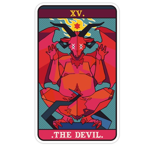 Devil Tarot Card Die Cut Sticker