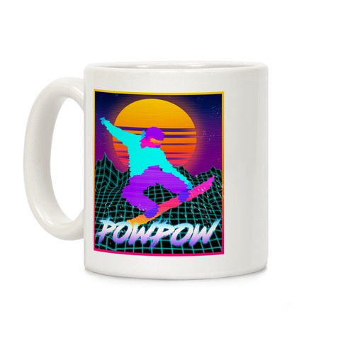 POWPOW Synthwave Snowboarder Coffee Mug