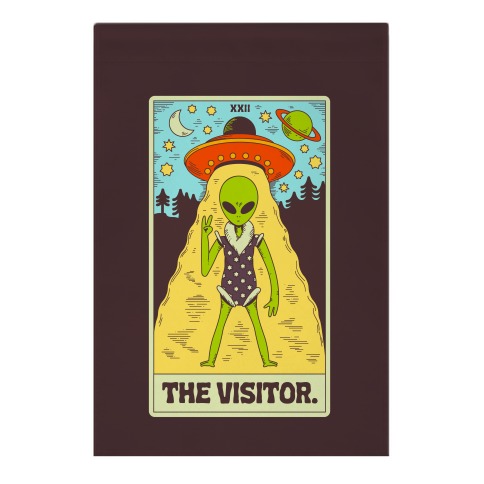The Visitor Alien Tarot Card Garden Flag