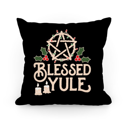 Wishing you a blessed yule' Throw Pillow Cover 18” x 18”