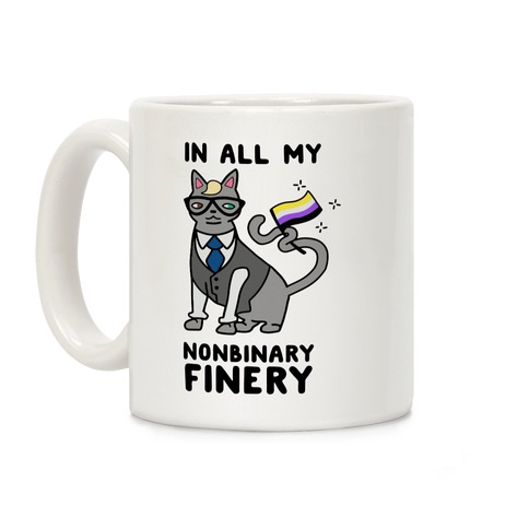Nonbinary Finery Feline Coffee Mug