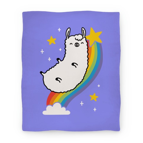 Llama On A Rainbow Blanket