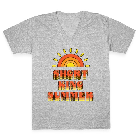 Short King Summer Sunset V-Neck Tee Shirt