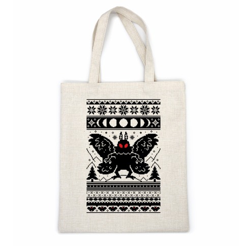Mothman Ugly Sweater Pattern Casual Tote