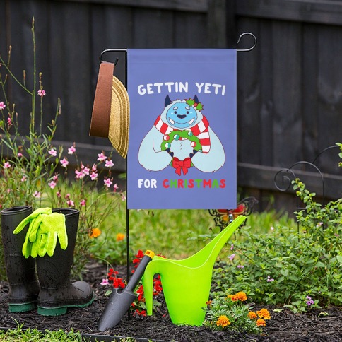 Gettin' Yeti for Christmas Garden Flag | LookHUMAN