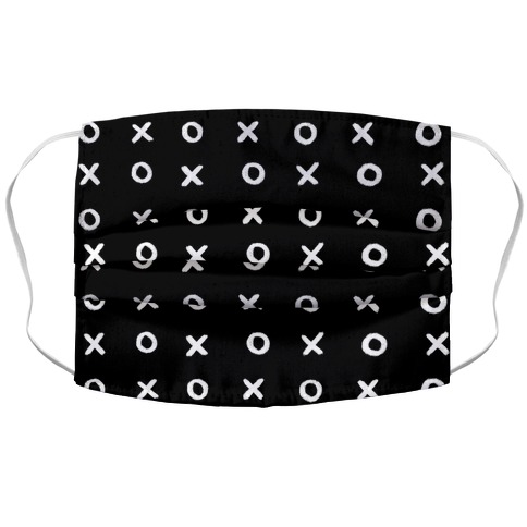 XO Pattern Black and White Accordion Face Mask