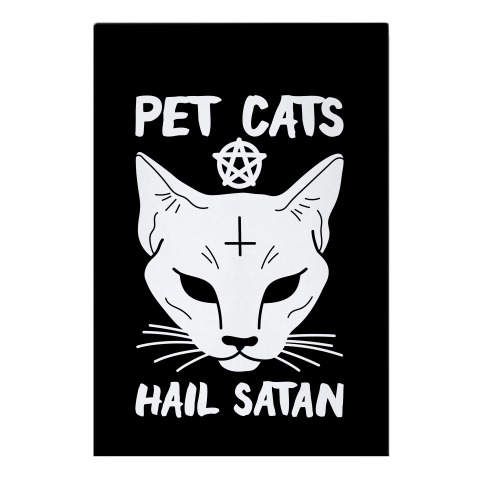 Pet Cats Hail Satan Sphynx Garden Flag
