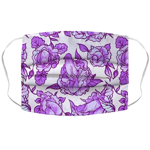 Floral Penis Pattern Purple Accordion Face Mask