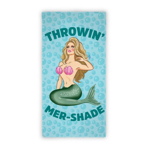 Throwin' Mer-Shade Mermaid Beach Towel