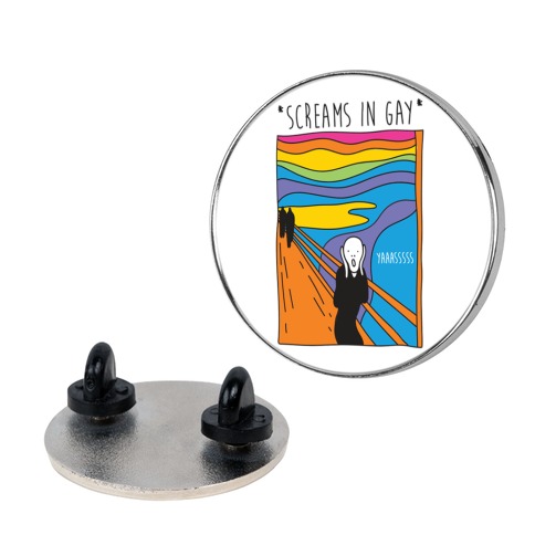 Screams In Gay Edvard Munch Parody Pin