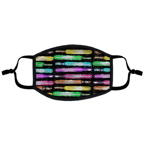 Rainbow Lightsabers Flat Face Mask