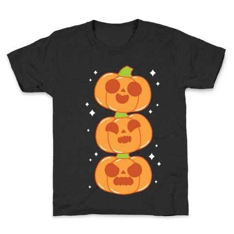 Kawaii Pumpkin Trio Orange Kids T-Shirt