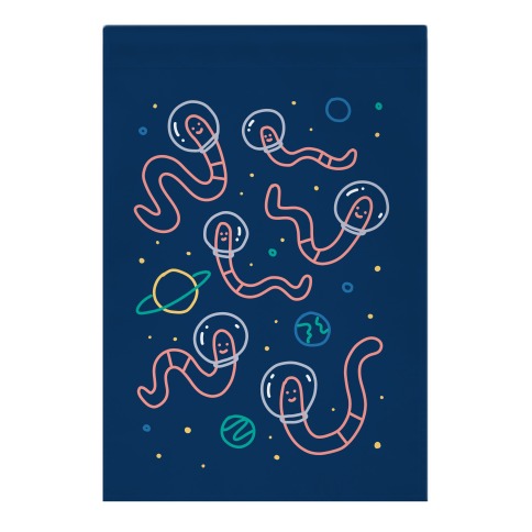 Worms In Space Garden Flag