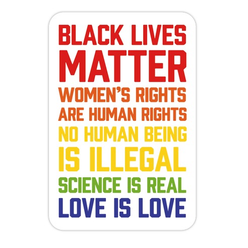 Black Lives Matter List Die Cut Sticker