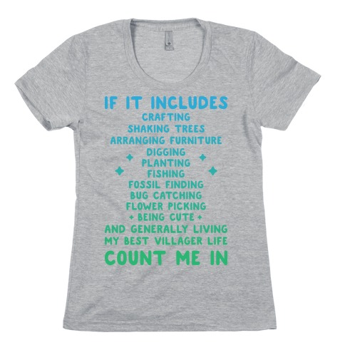 Animal Crossing Activities Count Me In Womens T-Shirt