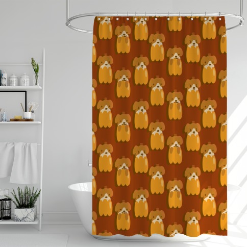 Pumpkin Puppy Pattern Shower Curtain