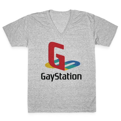 Gay Station V-Neck Tee Shirt