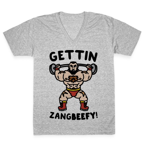 Gettin Zangbeefy Parody V-Neck Tee Shirt