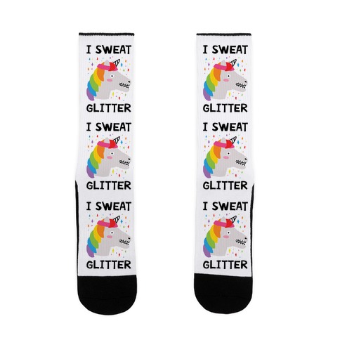 I Sweat Glitter Unicorn Sock
