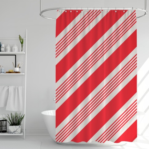 Candy Cane Stripe Pattern Shower Curtain