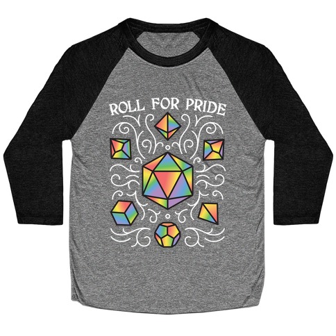 Roll For Pride DnD Dice Baseball Tee
