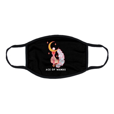 Ace of Wands Crescent Wand Flat Face Mask