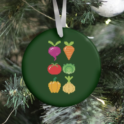 Pixel Vegetable Pattern Ornament