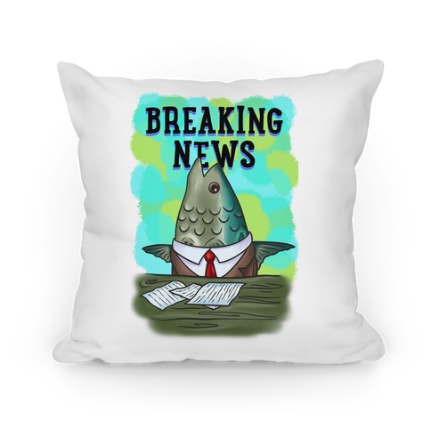 Fish News Anchor Parody Pillow