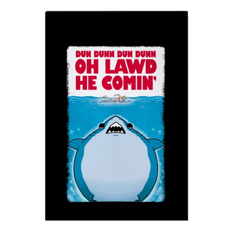 Oh Lawd He Comin' Jaws Parody Garden Flag