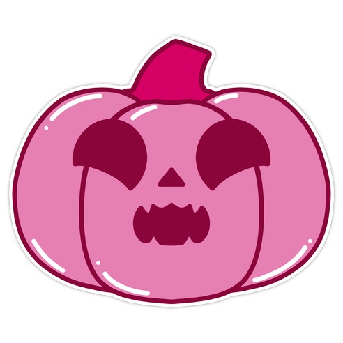 Kawaii Excited Pumpkin Pink Die Cut Sticker
