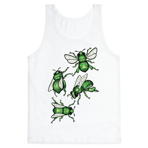 Green Orchid Bee Pattern (No Flowers) Tank Top