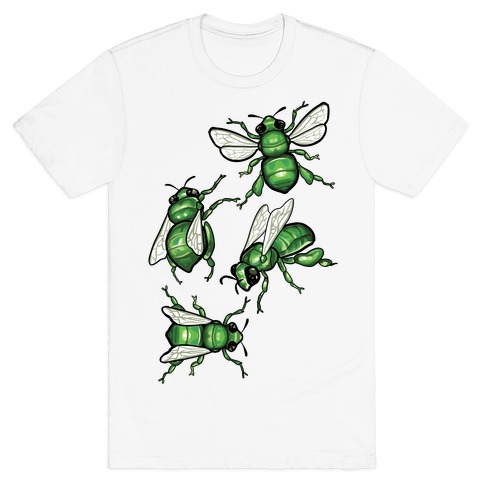 Green Orchid Bee Pattern (No Flowers) T-Shirt