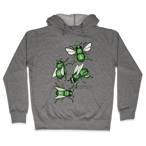 Green Orchid Bee Pattern (No Flowers) Hooded Sweatshirt