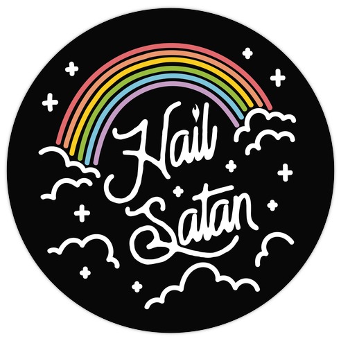 Hail Satan Rainbow Die Cut Sticker