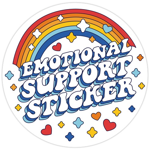 Emotional Support Water Bottle Die Cut Sticker | LookHUMAN