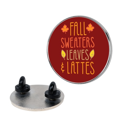 Fall Sweaters Leaves and Lattes Pin