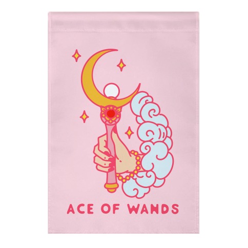 Ace of Wands Crescent Wand Garden Flag