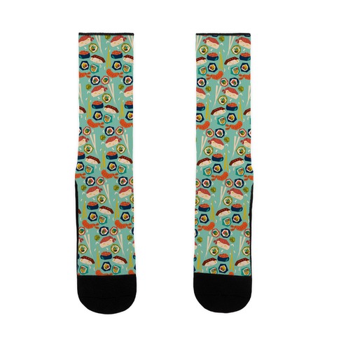 Mid-Century Modern Sushi Pattern Sock