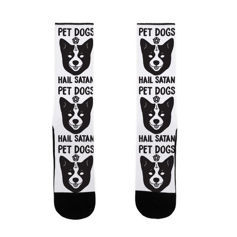 Pet Dogs Hail Satan Corgi Sock